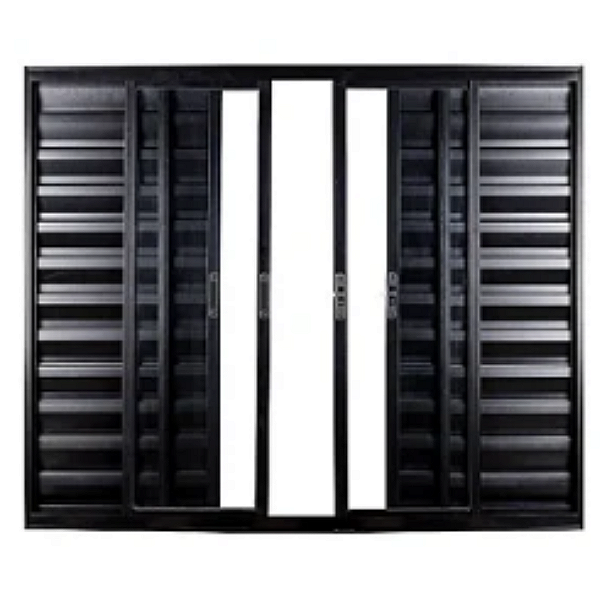 DUPLICADO - JANELA VENEZIANA 6 FOLHAS SEM GRADE ALUMÍNIO PRETO - LINHA RESISTENCE