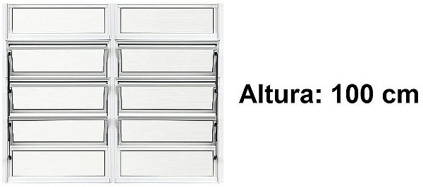 DUPLICADO - JANELA BASCULANTE 2 SEÇÕES VIDRO MINI BOREAL ALUMÍNIO BRANCO - LINHA RESISTENCE