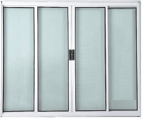 DUPLICADO - JANELA DE CORRER 4 FOLHAS SEM GRADE ALUMÍNIO BRANCO - LINHA RESISTENCE