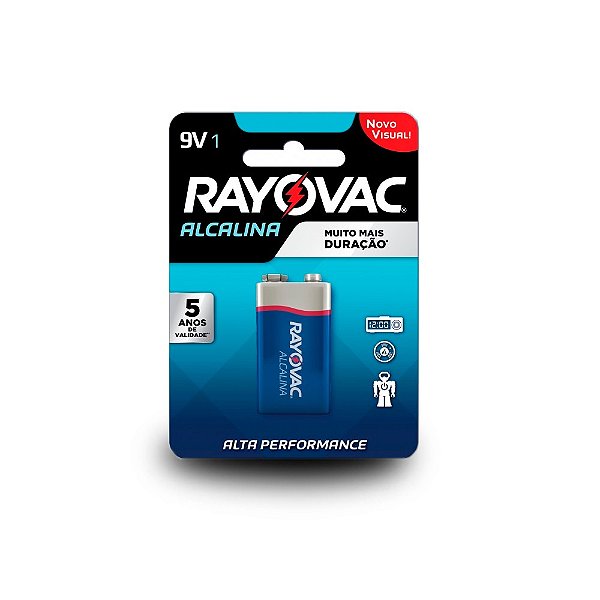 Bateria Alcalina Rayovac 9V Cartela com 1 Bateria