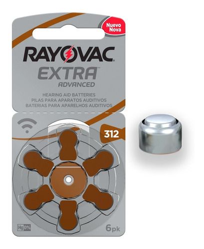 Bateria Auditiva Rayovac Tamanho 312 Cartela c/6unid