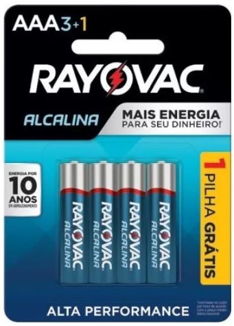 Pilha Alcalina Rayovac AAA4