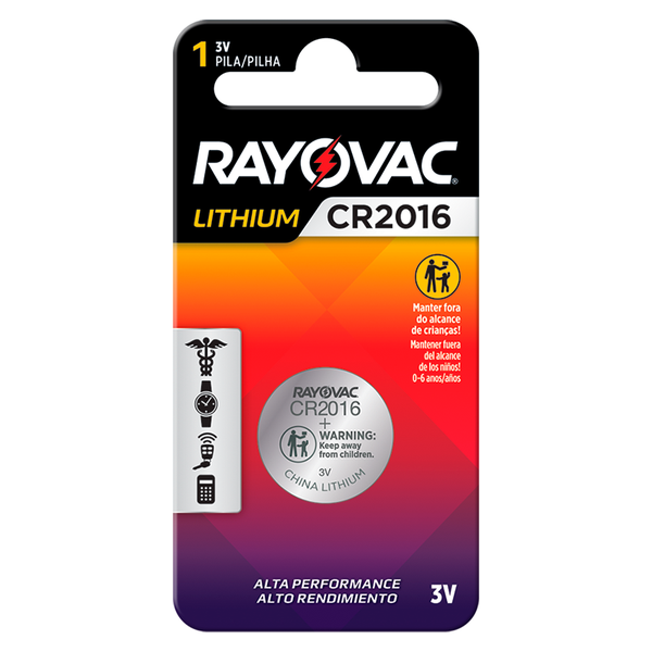 Pilha Eletrônica Rayovac Botão CR2016 1 unid