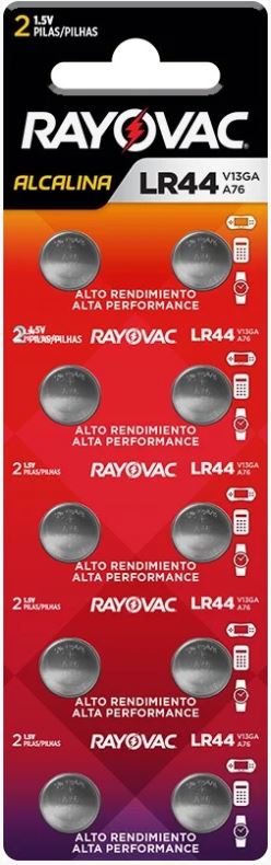 Pilha Eletrônica Rayovac Botão V13GA 10 pilhas