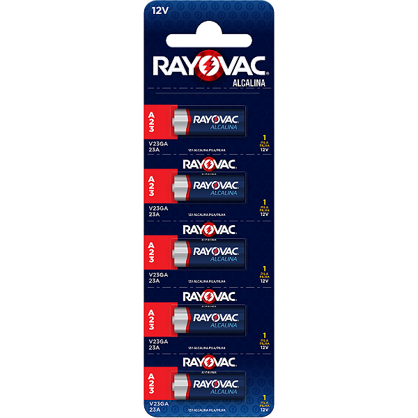 Pilha Eletrônica Rayovac V23GA Multiblister com 5 pilhas