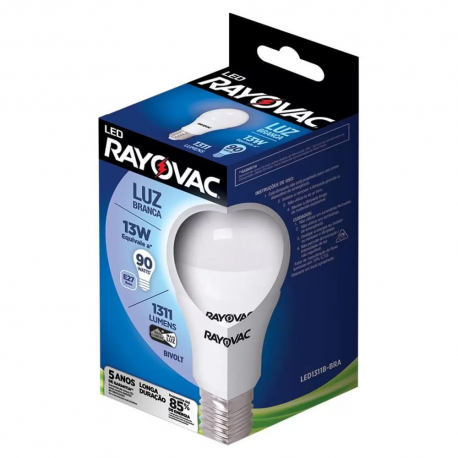 Lâmpada Led Rayovac Bulbo 13 w - Equiv 90w - Branca