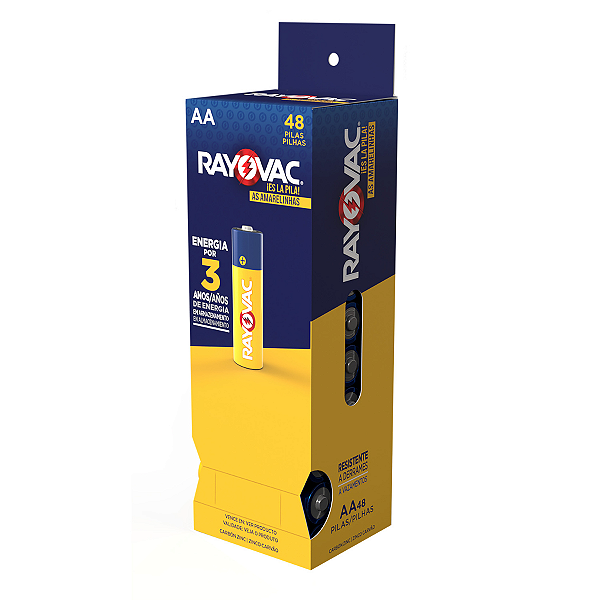 Pilha Zinco Rayovac AA4 pequena Tubo com 48 Pilhas