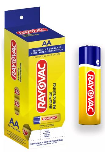 Pilha Zinco Rayovac AA4 pequena Tubo com 48 Pilhas