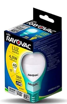Lâmpada Led Rayovac Bulbo 4.9W Bivolt Branca