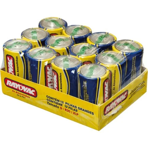 Bandeja 12 Pilhas Zinco Média C - Rayovac