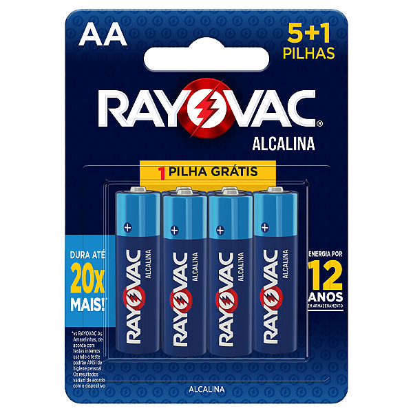 Pilha Alcalina Rayovac AA - 5 +1