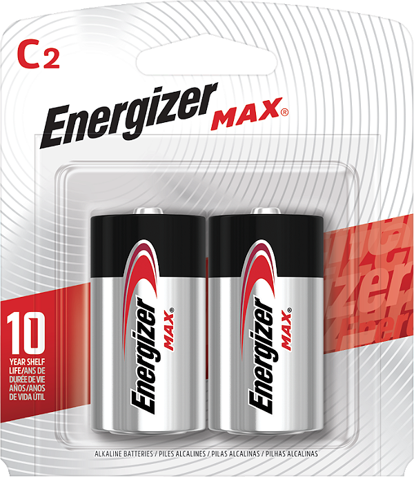 Pilha Alcalina Energizer Max C2 Média 2 Pilhas