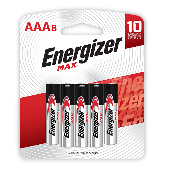 Pilha Alcalina Energizer Max AAA8 Pequena 8 Pilhas
