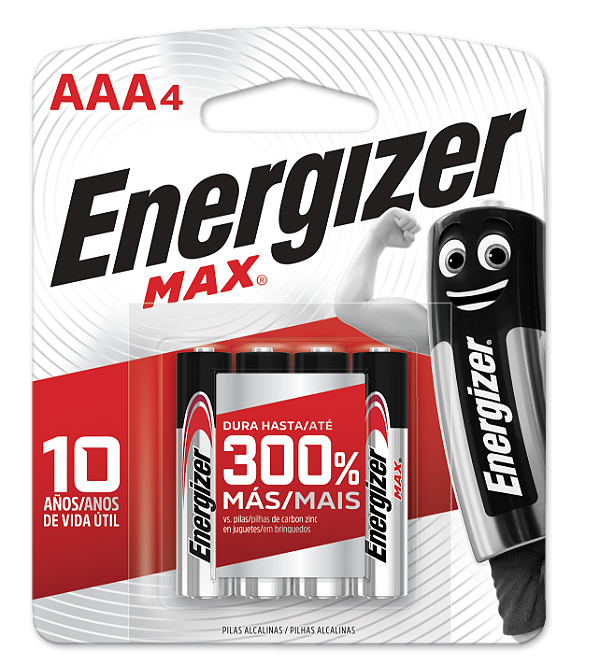 Pilha Alcalina Energizer MAX AAA4 4 Pilhas