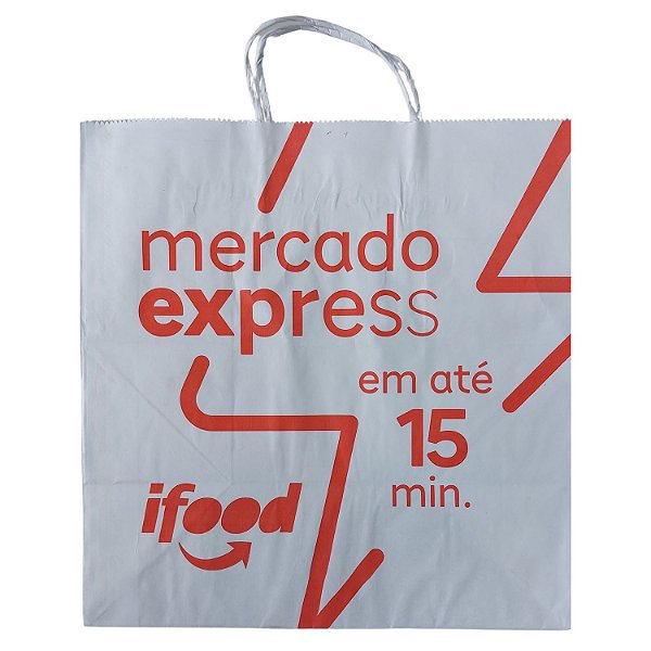 50 SACOLAS KRAFT BRANCA 31 x 19 x 32