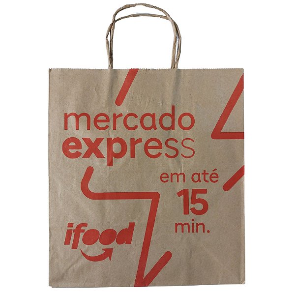 50 SACOLAS KRAFT PARDO 28 X 32 X 17,5