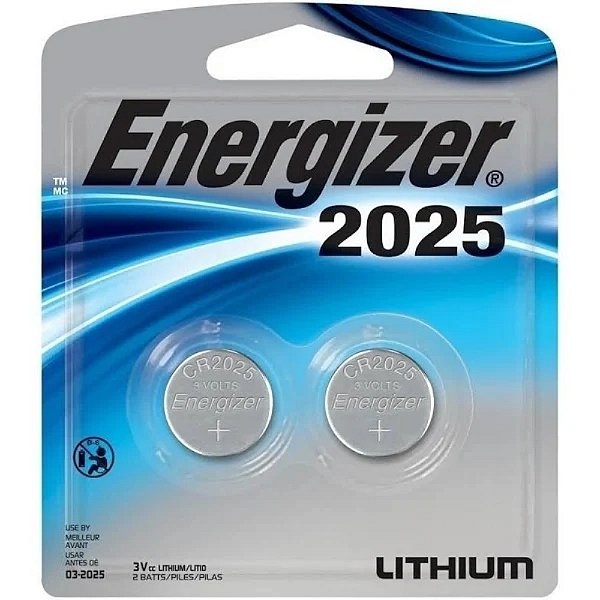 Pilha Lítio Energizer CR2025 - 2 Pilhas