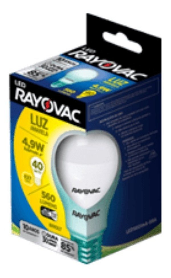 Lâmpada Led Rayovac Bulbo 4.9w Bivolt Amarela