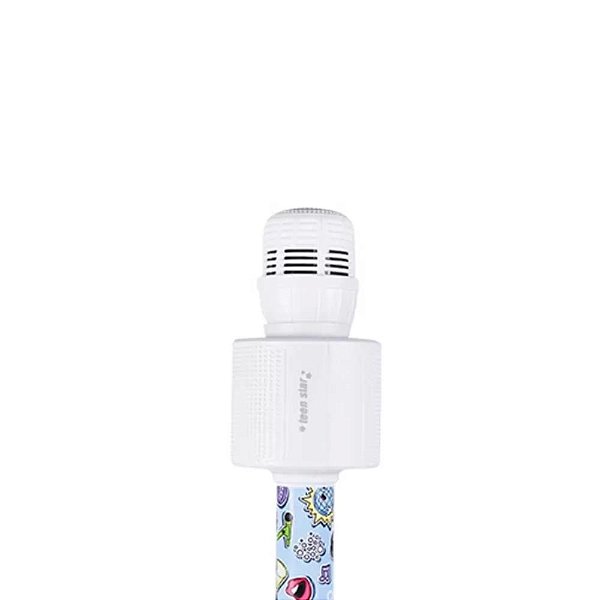 Microfone Karaokê Bluetooth Teen Star 5w Branco Mk300 Oex