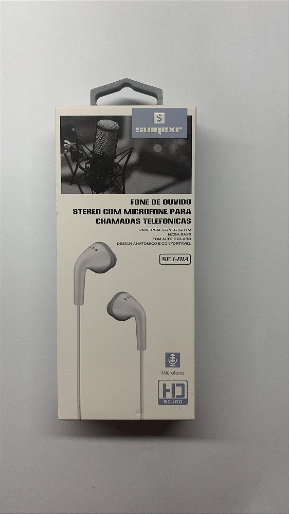 FONE DE OUVIDO STEREO COM MICROFONE PARA CHAMADAS TELEFÔNICAS