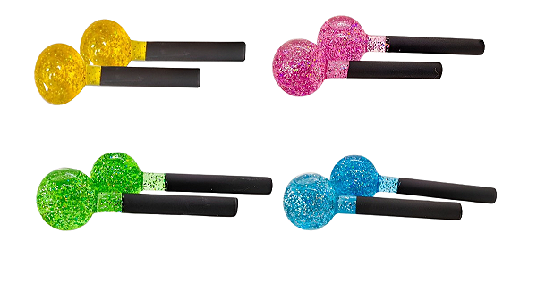 4 Pares De Esfera Cromoterapia Vidro Grande Corporal Glitter