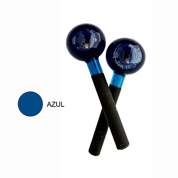 Par De Esfera Cromoterapia Vidro Grande Corporal Azul