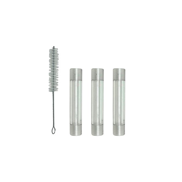 CORPO DE ACRÍLICO PARA CANETA COM 8CM E ROSCA PARA ENGATE E TAMPA DA CANETA DE 1/4