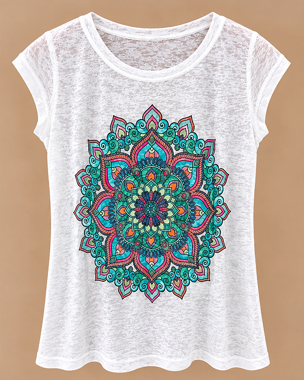 T-Shirt Feminina Estampada – Tamanho G