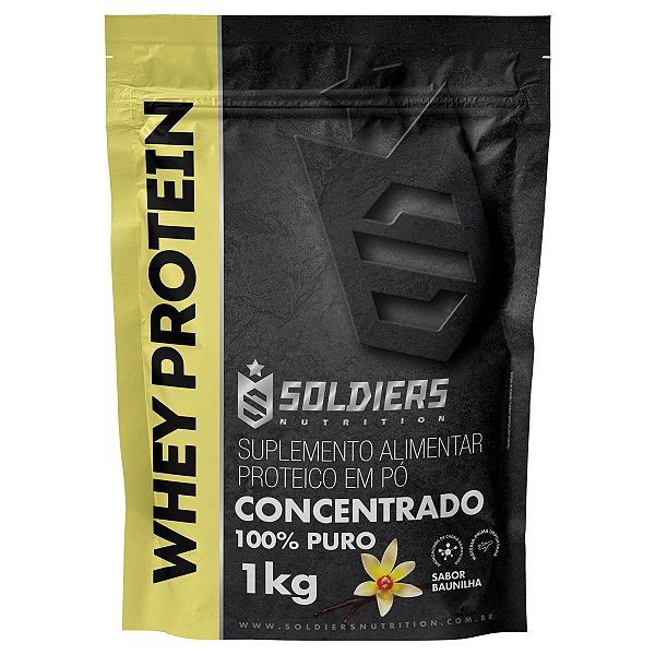 Whey Protein Concentrado 1Kg - Baunilha - Importado - Soldiers Nutrition