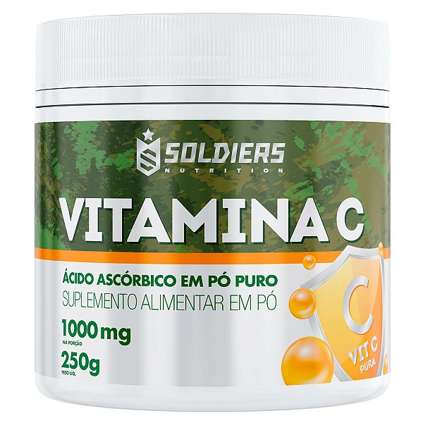 Vitamina C - Ácido Ascórbico 250g - 100% Puro Importado - Soldiers Nutrition