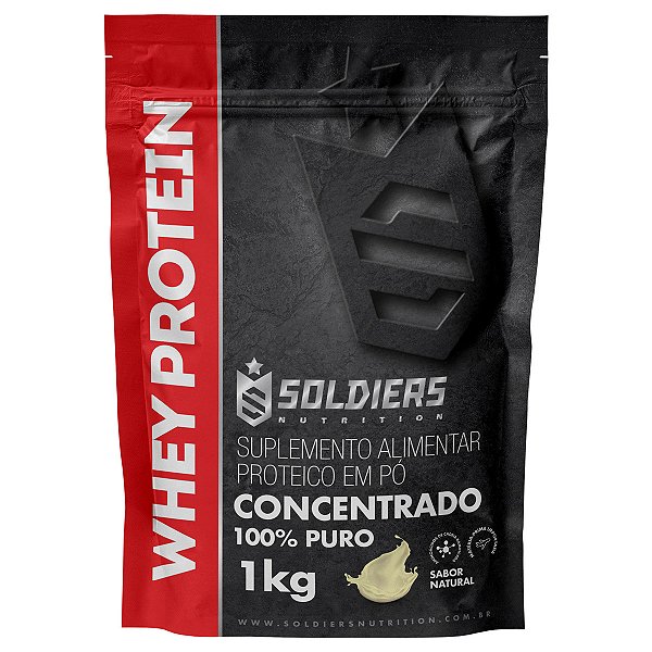 Whey Protein Concentrado 1Kg - Natural - 100% Puro Importado - Soldiers Nutrition