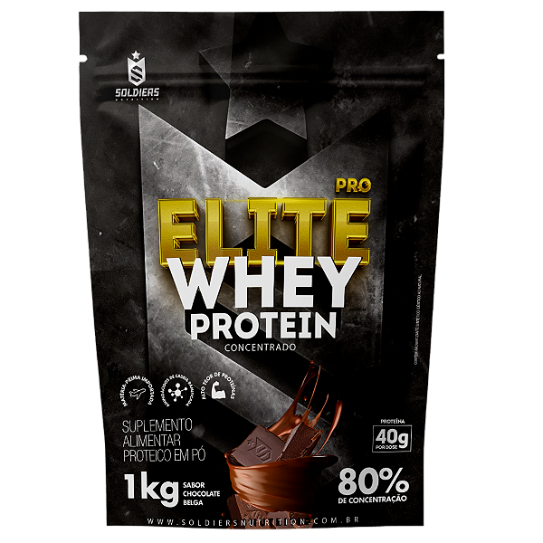 Elite Pro Whey Protein Concentrado 80% - 1kg - Soldiers Nutrition