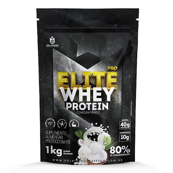 Elite Pro Whey Protein Concentrado 80% - 1kg - Soldiers Nutrition