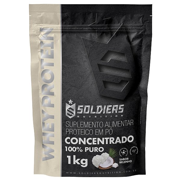 Whey Protein Concentrado 1kg - Beijinho - Importado -  Soldiers Nutrition