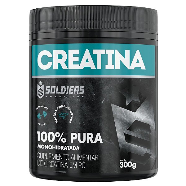 Creatina Monohidratada Pote 300g - 100% Pura Importada - Soldiers Nutrition