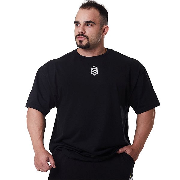 Camiseta Oversized Preta  Brasão - Soldiers Nutrition