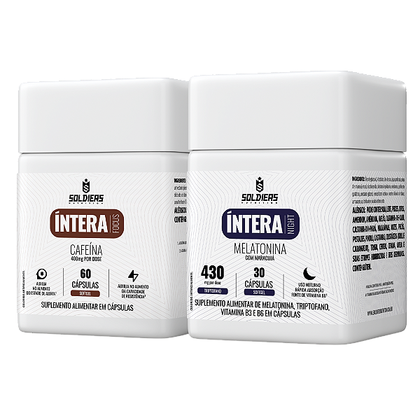 Kit: Cafeína Íntera Focus + Melatonina Calm - Soldiers Nutrition