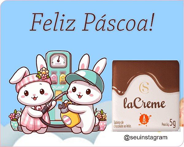 60 Card de Páscoa com Mini Tablete Cacau Show