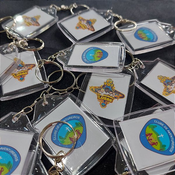 10 Chaveiros de Acrílico 3x4cm