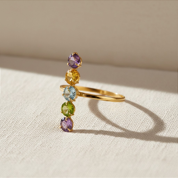 Anel Trilho Natural em Ouro 18k