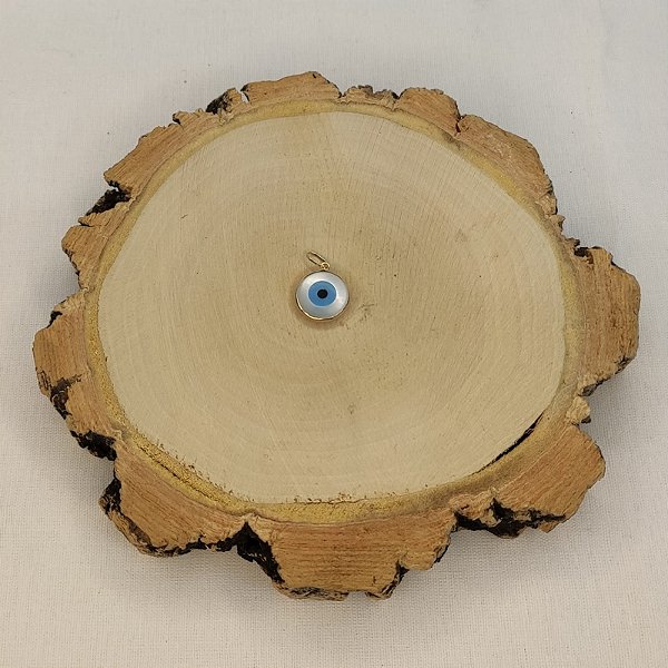 Pingente Olho Grego 8mm Madrepérola Ouro 18k