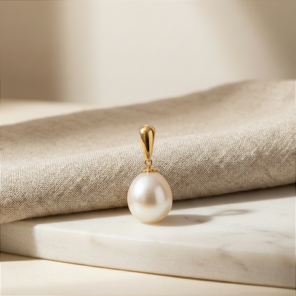 Pingente Ouro 18k Pérola Natural Biwa Gota
