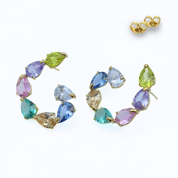 Brinco Ouro 18k Caracol Color