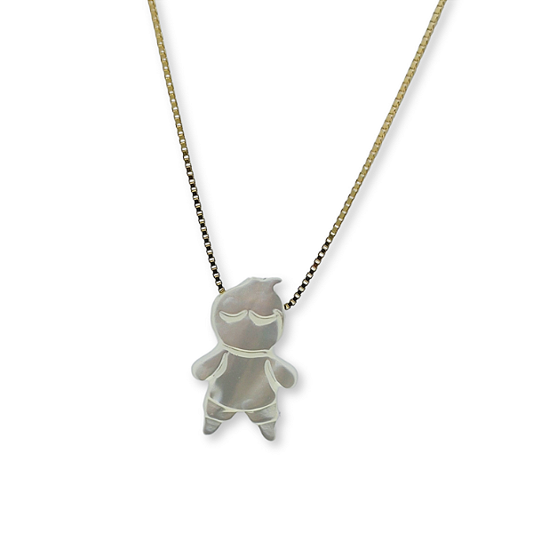 Colar Filhos Ouro 18k Menino Madrepérola