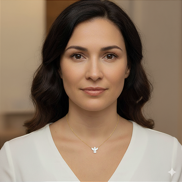 Colar Ouro 18k Divino Madrepérola na Corrente Veneziana