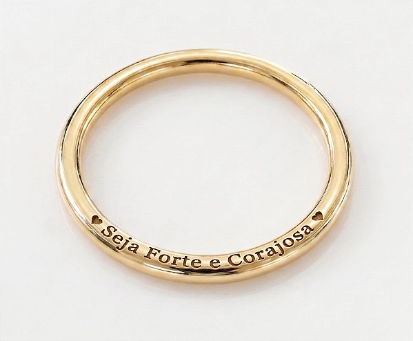 Anel Memórias Ouro 18k com Gravação Lateral - Personalizado