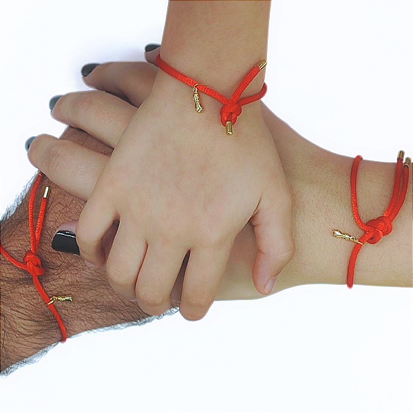 Pulseira Figa Ouro 18k no Fio de Seda Vermelho