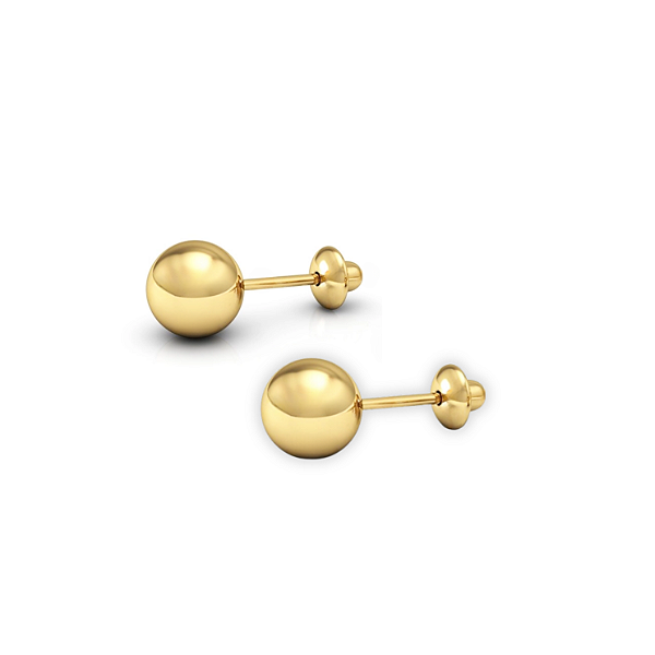 Brinco Ouro 18k Bolinha 4mm - Infantil