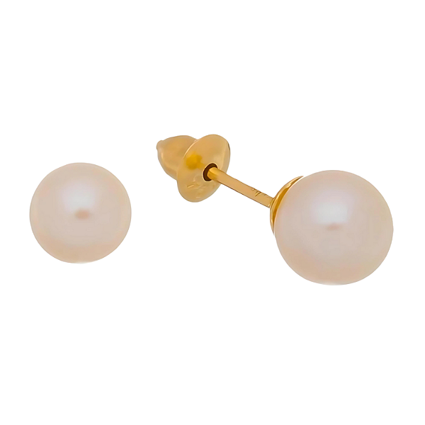 Brinco Ouro 18k Pérola Redonda 3mm - Infantil