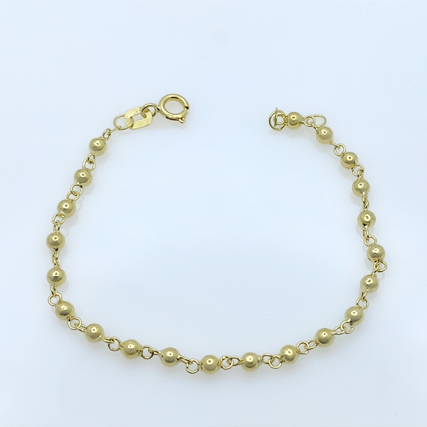 Pulseira Ouro 18k Bolinhas Juntinhas - Infantil